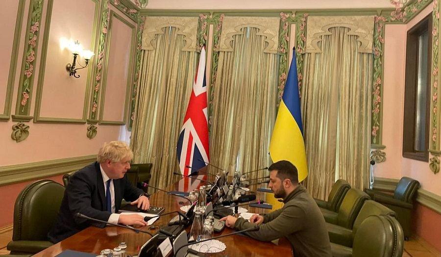 Ukraine President Zelensky meets British PM Johnson in Kyiv