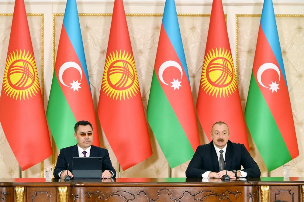 Azerbaijani, Kyrgyz presidents make press statements [UPDATE]