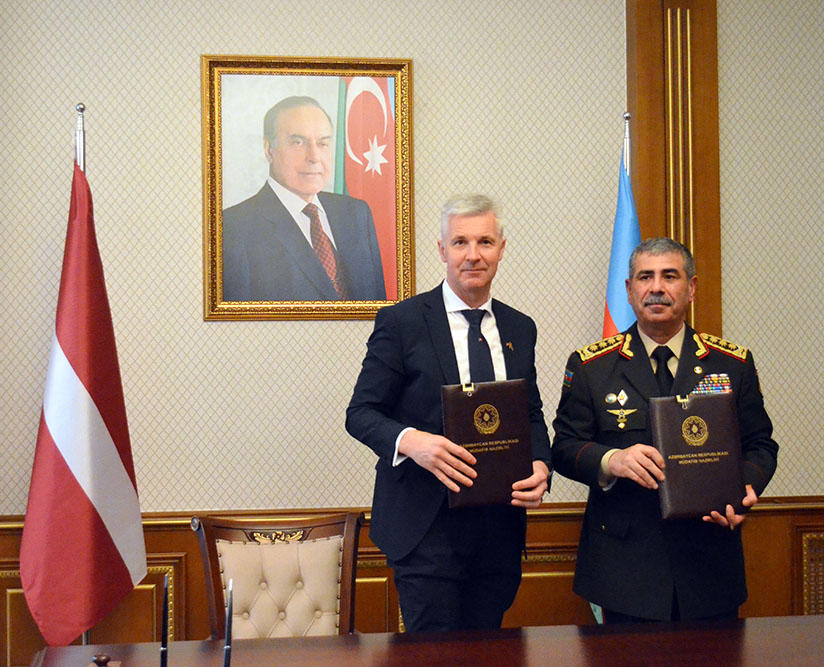 Azerbaijan, Latvia ink military cooperation accord [PHOTO] - Gallery Image