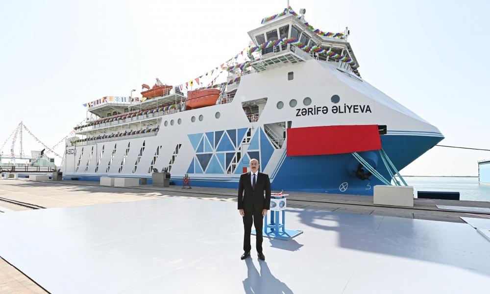 President inaugurates “Zarifa Aliyeva” ferry boat [UPDATE]