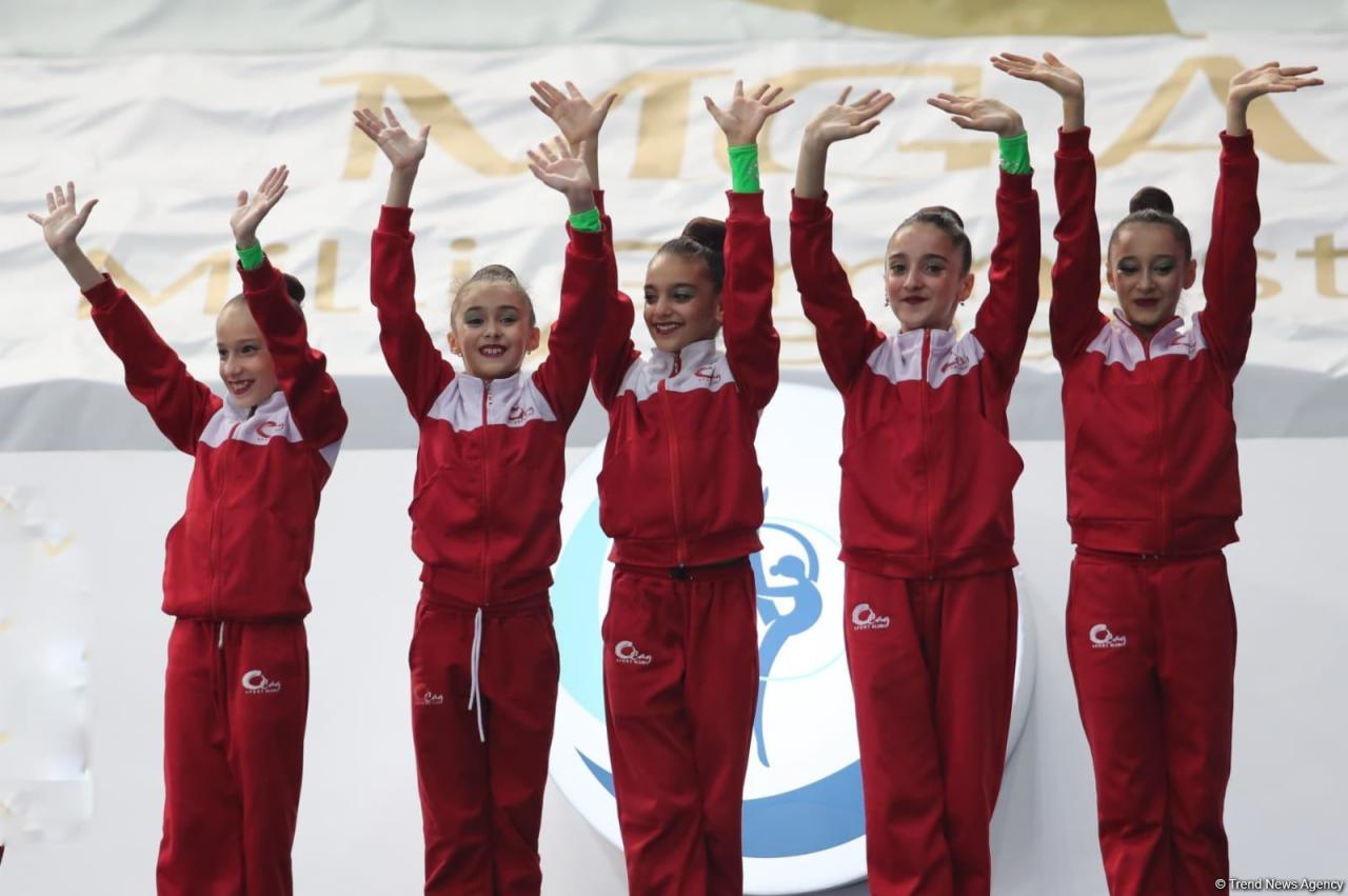 Award ceremony held for winners of 27th Baku Rhythmic Gymnastics Championship among teams in group exercises [PHOTO] - Gallery Image