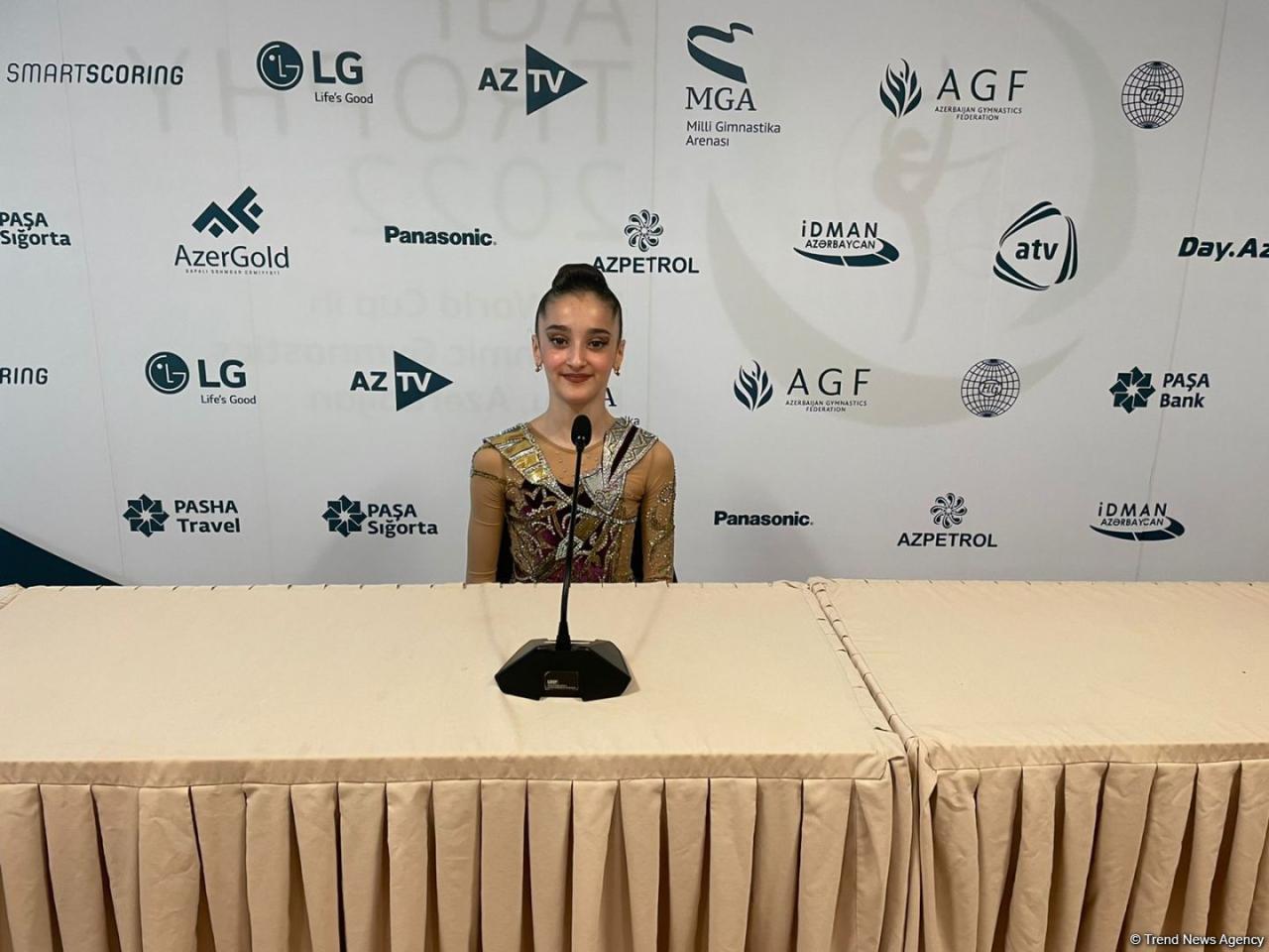Azerbaijani Ojag Sport Club's young gymnasts speaks about her role model in rhythmic gymnastics