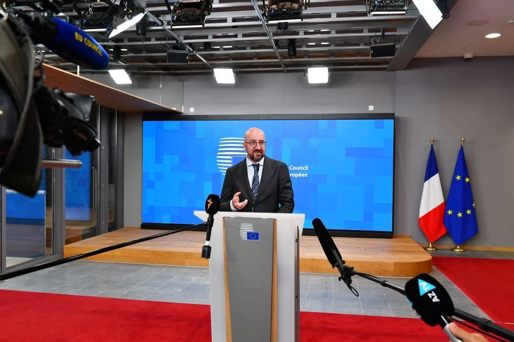 Press statement by Charles Michel following trilateral meeting with Azerbaijani and Armenian leaders [PHOTO] - Gallery Image