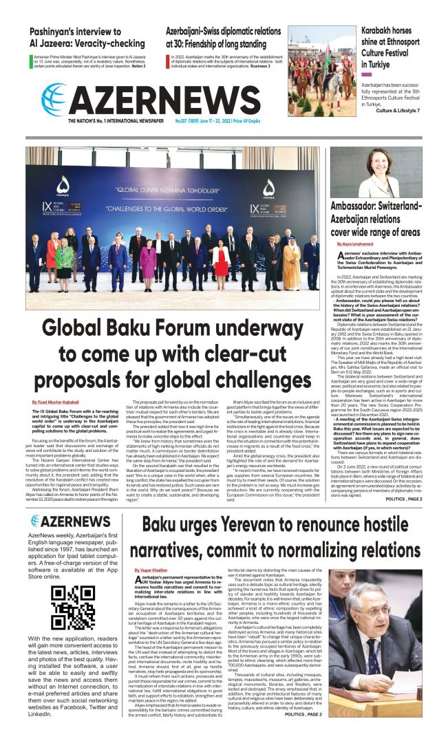 AZERNEWS releases another print issue