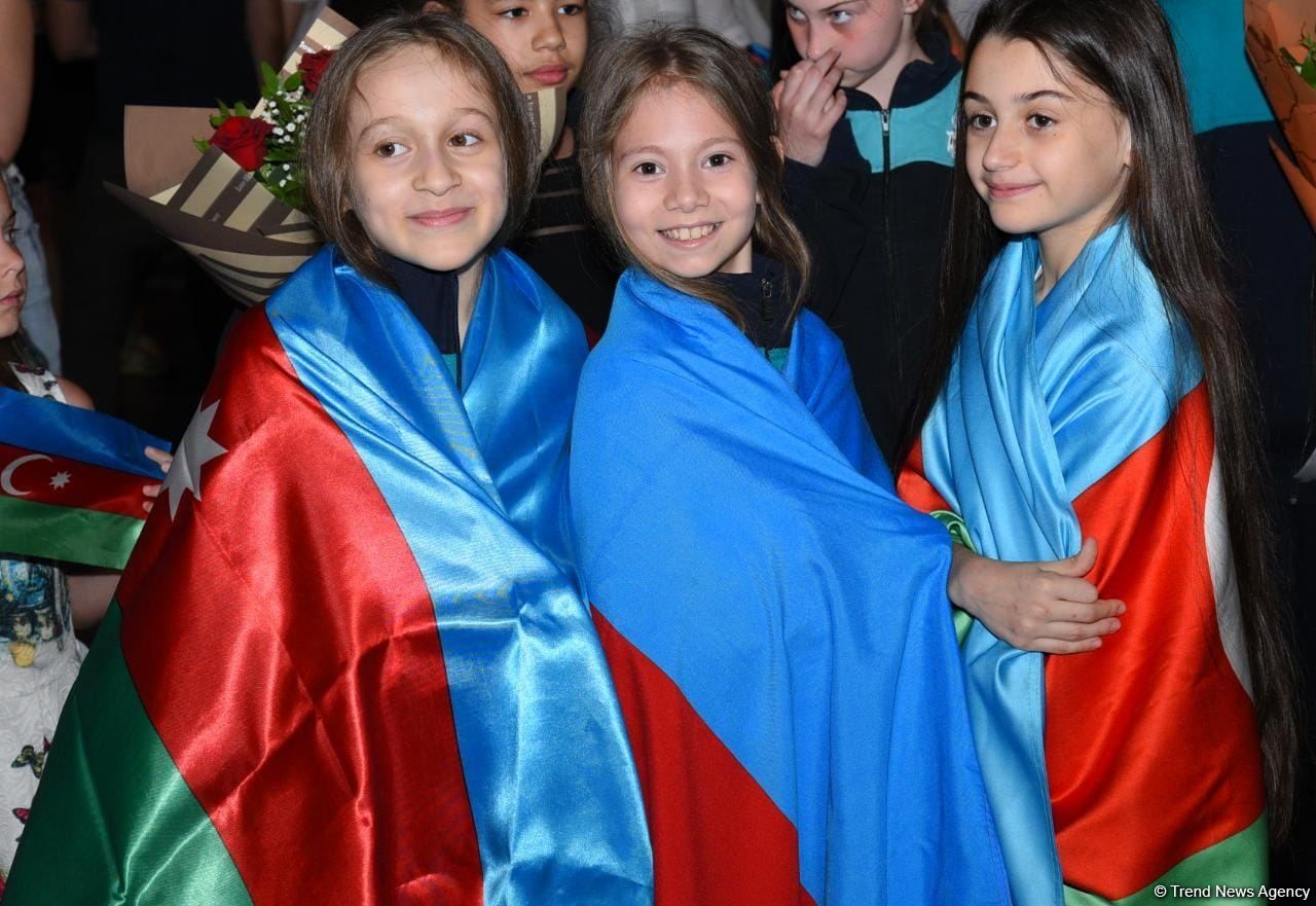 Azerbaijani gymnasts return from European Championship in Israel with four medals [PHOTO] - Gallery Image