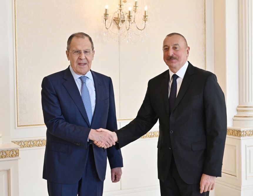 Azerbaijani president meets visiting Russian foreign minister [PHOTO]