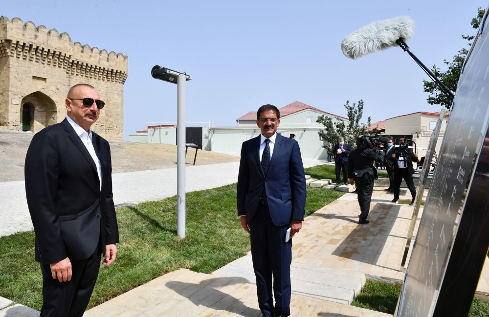 Azerbaijani president inspects reconstruction activities in Baku's Ramana settlement [UPDATE]