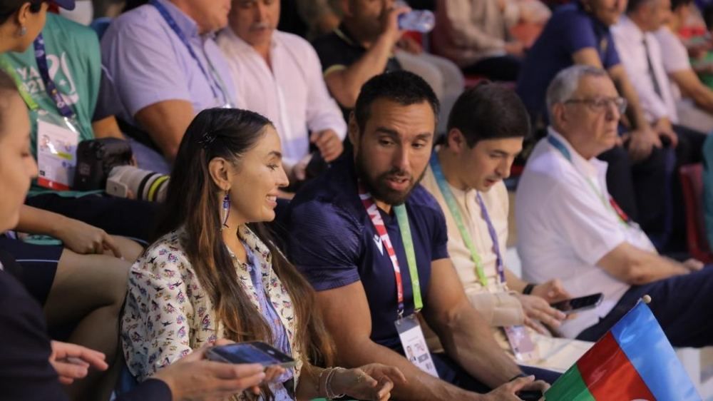 Heydar Aliyev Foundation Vice-President Leyla Aliyeva watches performances of Azerbaijani wrestlers at V Islamic Solidarity Games [UPDATE] - Gallery Image