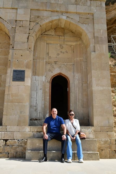 President Ilham Aliyev, First Lady Mehriban Aliyeva view reconstruction works carried out in Diri Baba tomb in Gobustan [UPDATE] - Gallery Image