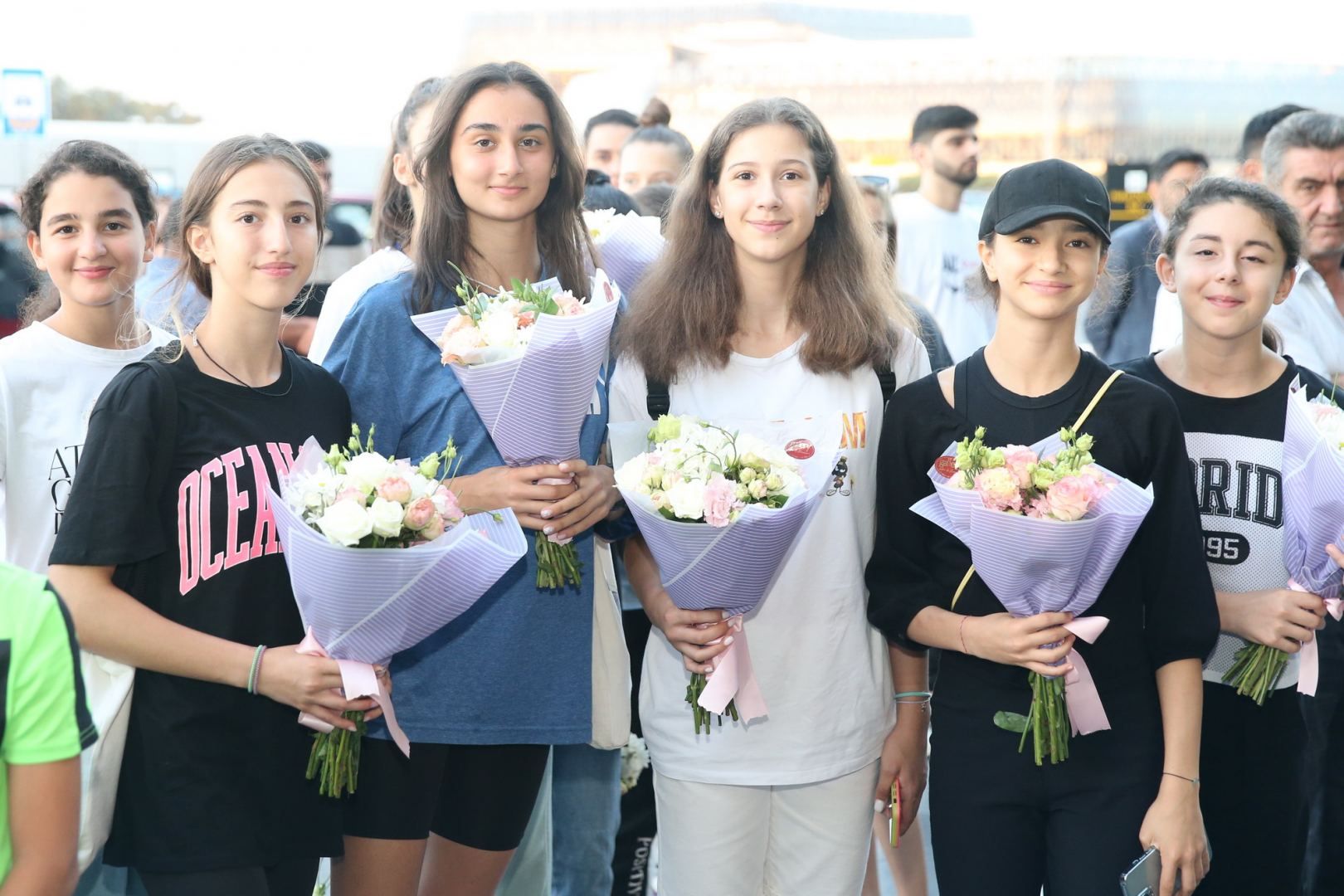 Azerbaijani gymnasts awarded with medals at V Islamic Solidarity Games return home [PHOTO] - Gallery Image