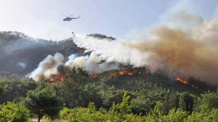 Azerbaijan involves helicopters to extinguish wildfires in Shaki region