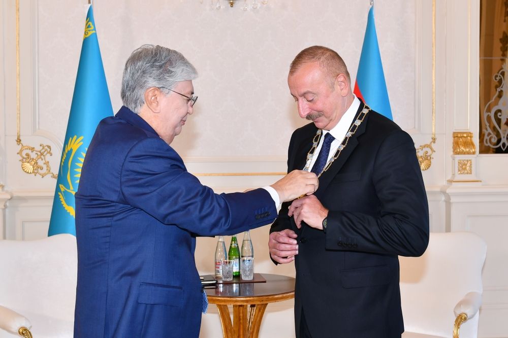 President of Azerbaijan Ilham Aliyev awarded Kazakhstan's highest order [UPDATE]