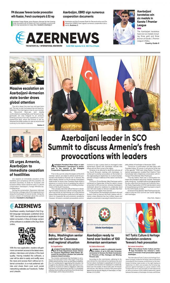 AZERNEWS releases another print issue