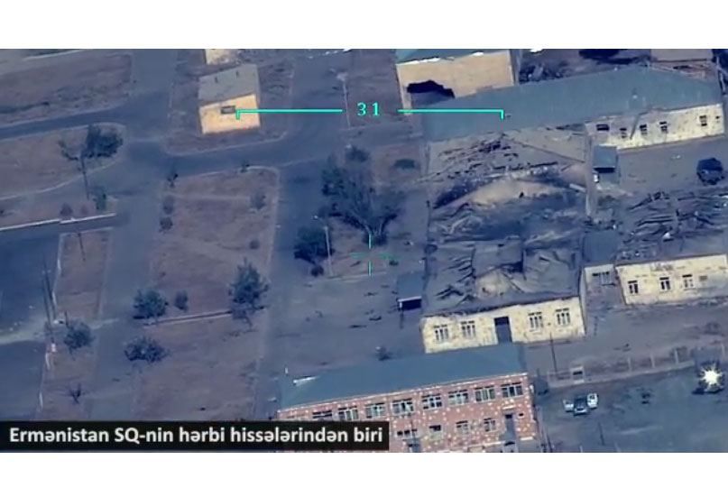 Azerbaijan shares footage of destruction of big military base in Armenia