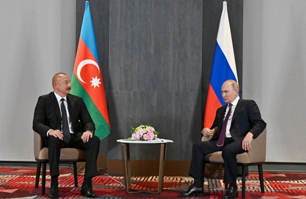 President Ilham Aliyev meets with President of Russia Vladimir Putin in Samarkand [PHOTOVIDEO] - Gallery Image