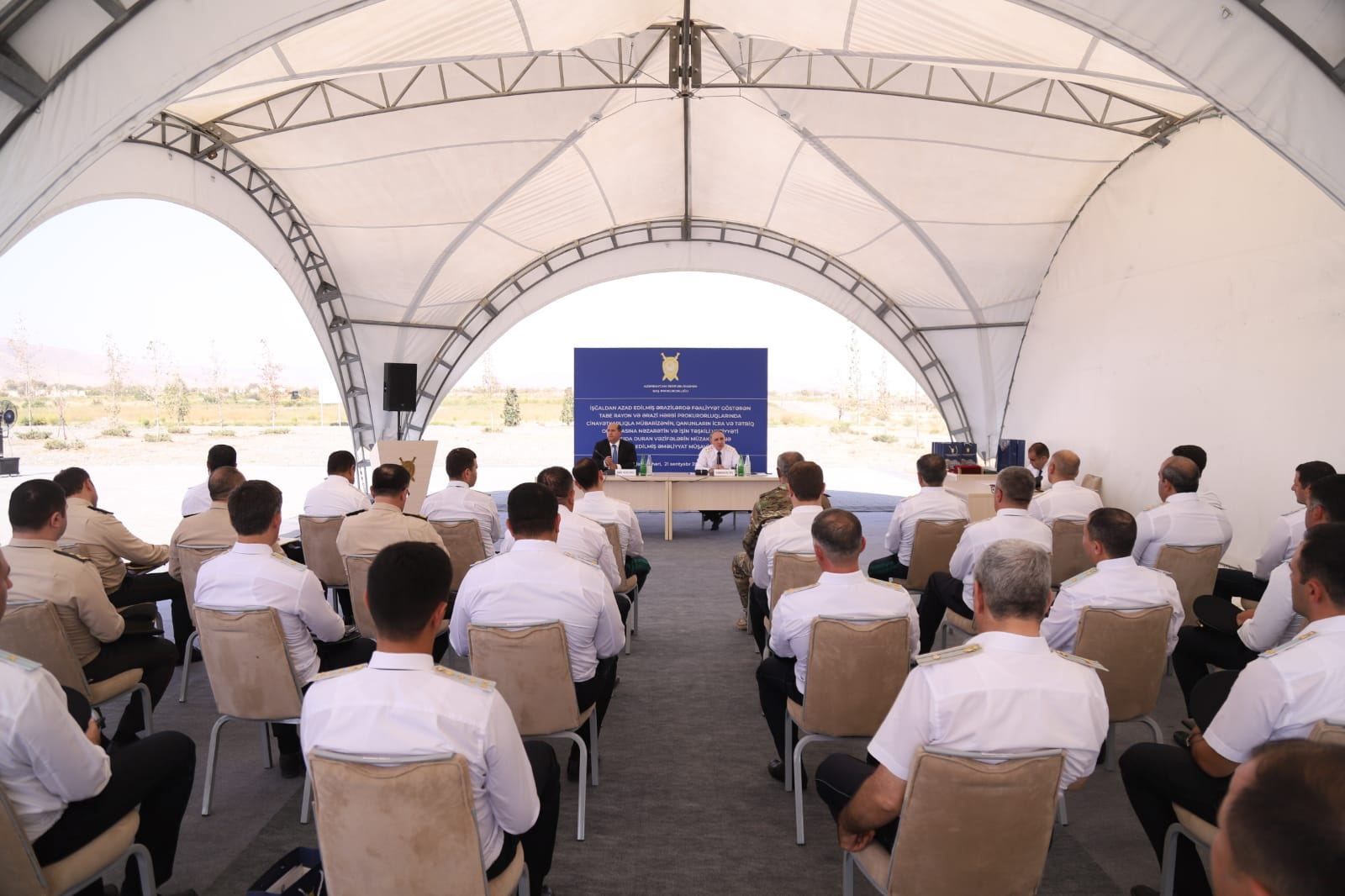 Azerbaijan's prosecutor general holding operational meeting in liberated Aghdam [PHOTO]