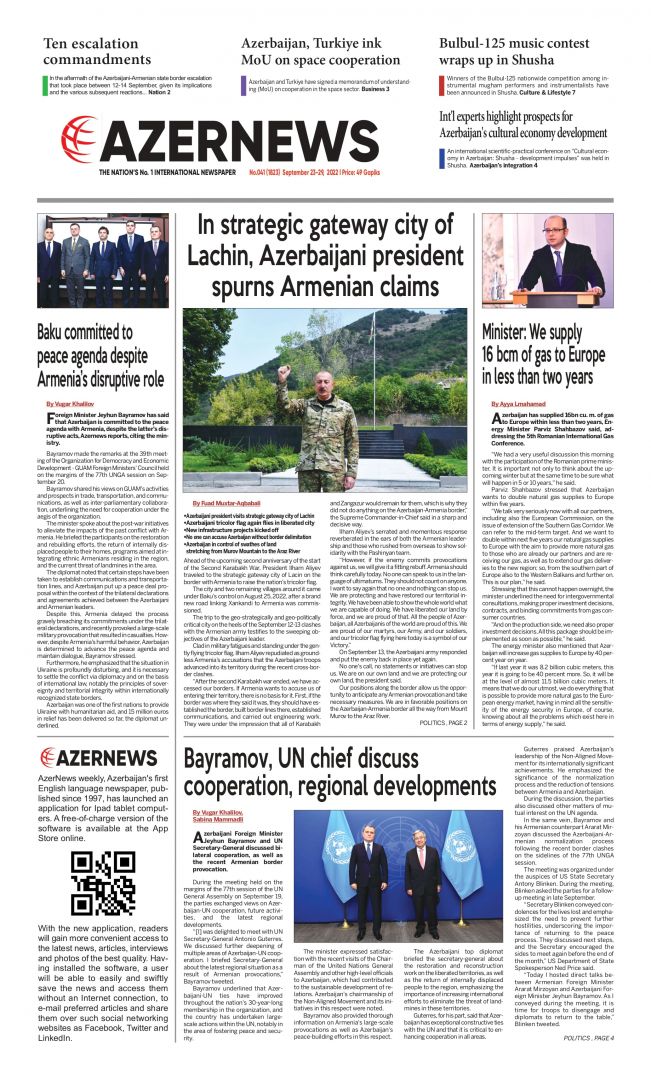 AZERNEWS releases another print issue