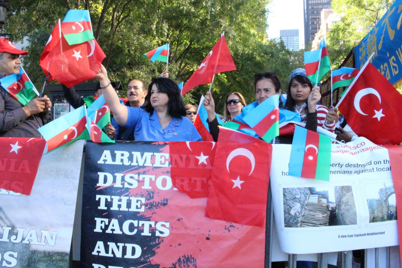 Azerbaijani community protests against Armenian provocations in front of UN headquarters [PHOTO] - Gallery Image