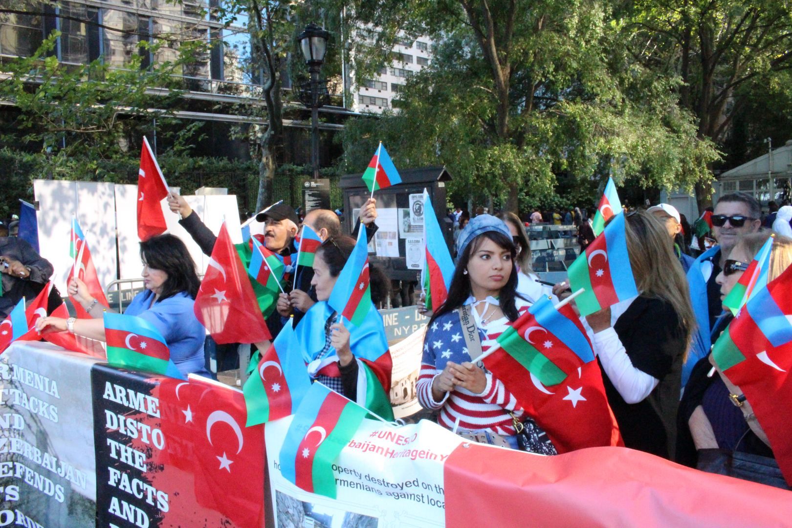 Azerbaijani community protests against Armenian provocations in front of UN headquarters [PHOTO]