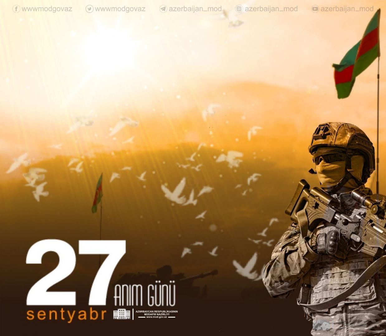 Azerbaijan Defense Ministry makes post on September 27 - Remembrance Day [PHOTO] - Gallery Image