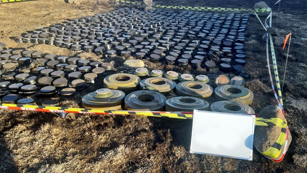 Azerbaijani army sapper units defuse another batch of Armenian-planted mines in Kalbajar