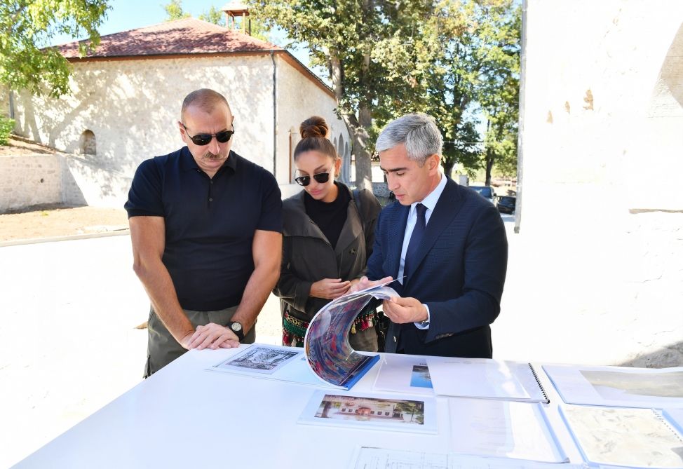 President Ilham Aliyev and First Lady Mehriban Aliyeva view progress of works in a number of newly built facilities in Shusha [PHOTO/VIDEO] - Gallery Image