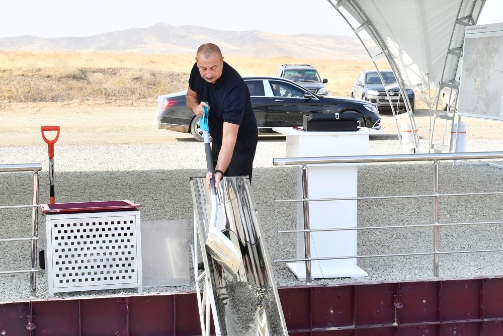 President Ilham Aliyev and First Lady Mehriban Aliyeva attend groundbreaking ceremony for Khidirlli village, Aghdam [VIDEO]