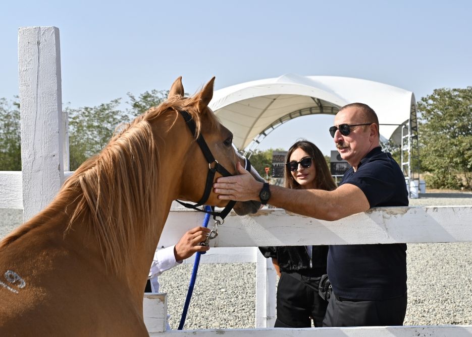 Foundation stone for Horse Breeding Center laid in Aghdam,
President Ilham Aliyev and First Lady Mehriban Aliyeva attend the ceremony [PHOTO/VIDEO]