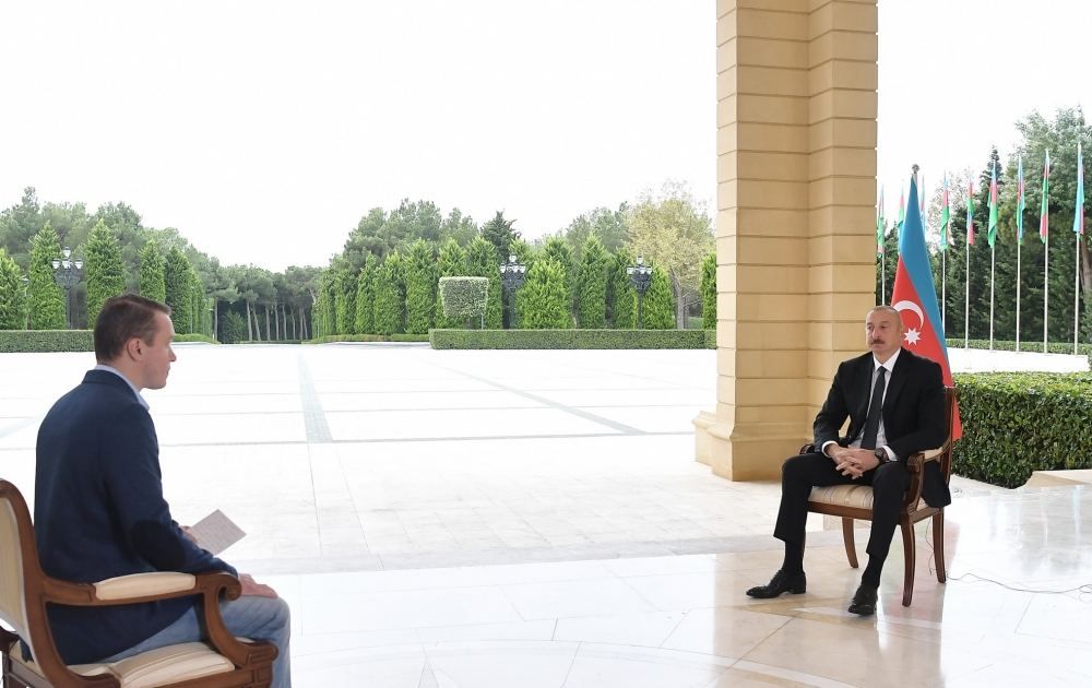 Chronicles of Victory (October 6, 2020): President Ilham Aliyev interviewed by Russian Perviy Kanal TV [PHOTO/VIDEO] - Gallery Image
