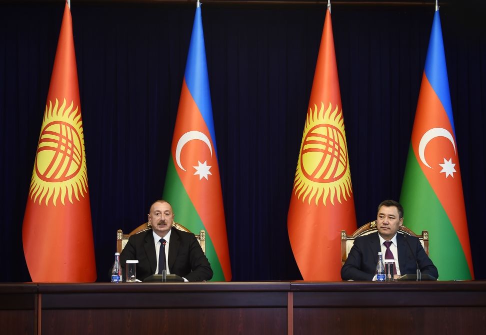 Azerbaijani, Kyrgyz presidents made press statements [UPDATE]