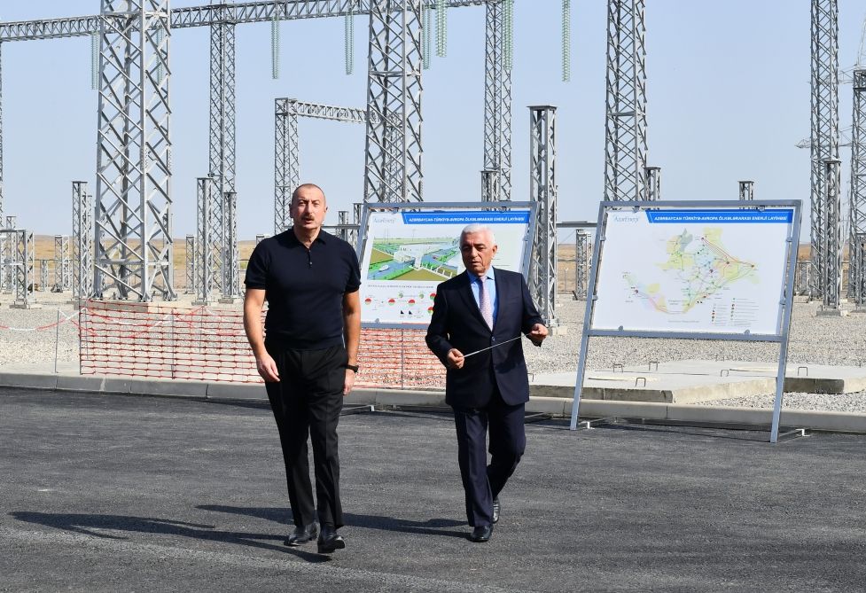 President Ilham Aliyev views construction progress at Jabrayil junction substation [PHOTO/VIDEO]