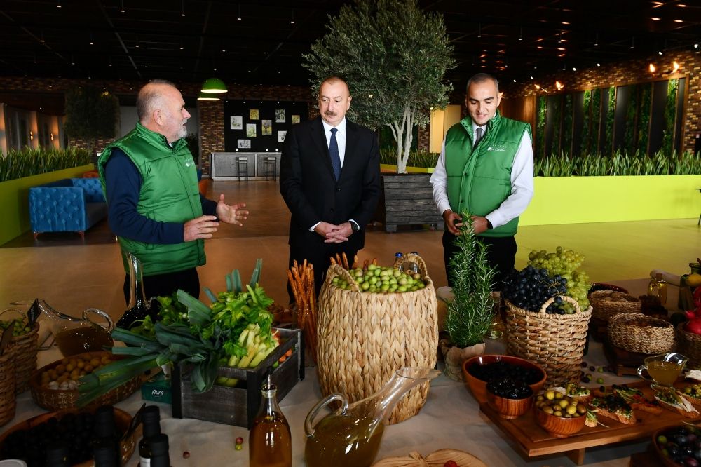 President Ilham Aliyev attends opening ceremony of olive oil plant in Baku's Zira settlement [UPDATE]