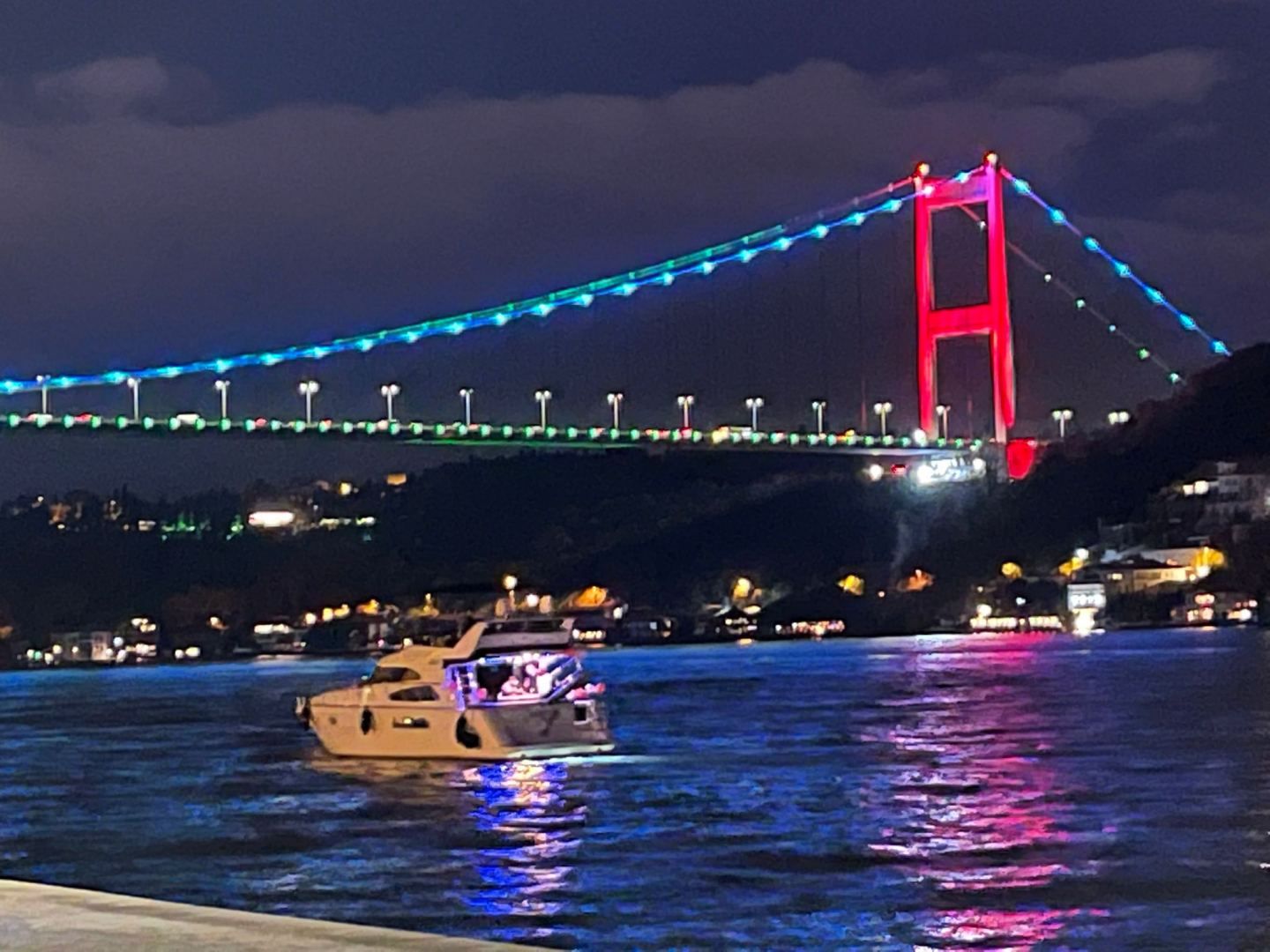 Symbols of Istanbul lit up in colors of Azerbaijani flag [PHOTO]