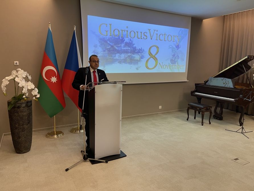 Azerbaijani embassy in Prague marks Victory Day [PHOTO] - Gallery Image