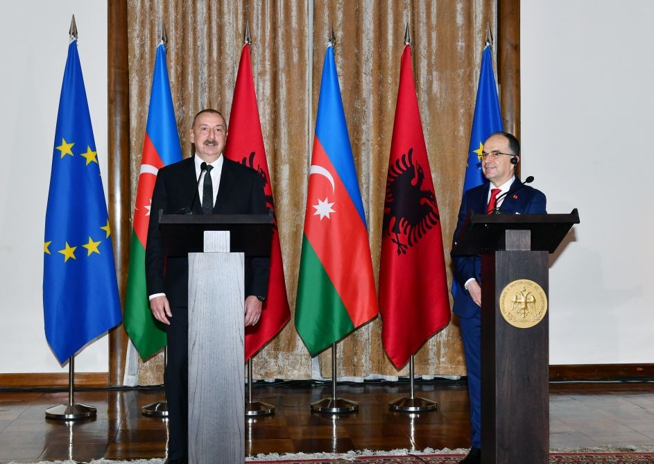 Azerbaijani, Albanian presidents made press statements [UPDATE]