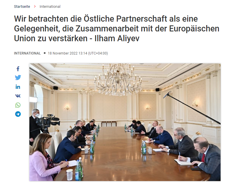 Austrian press publishes article on EU-Azerbaijan co-op within Eastern Partnership