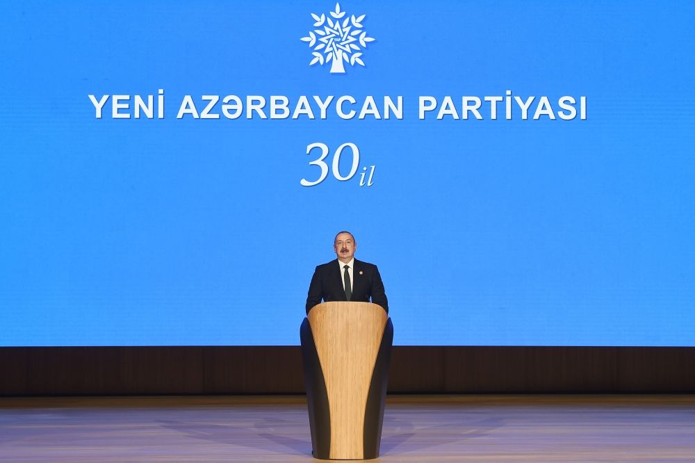 Azerbaijani president addresses 30th-anniversary celebration of ruling party [UPDATE]