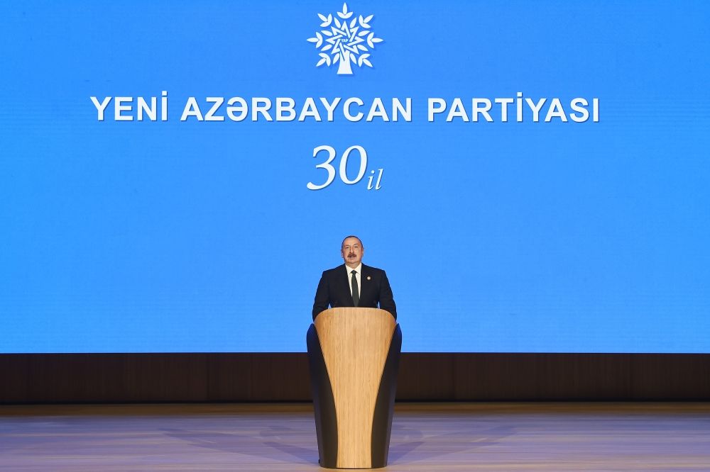Azerbaijani president addresses 30th-anniversary celebration of ruling party [UPDATE]