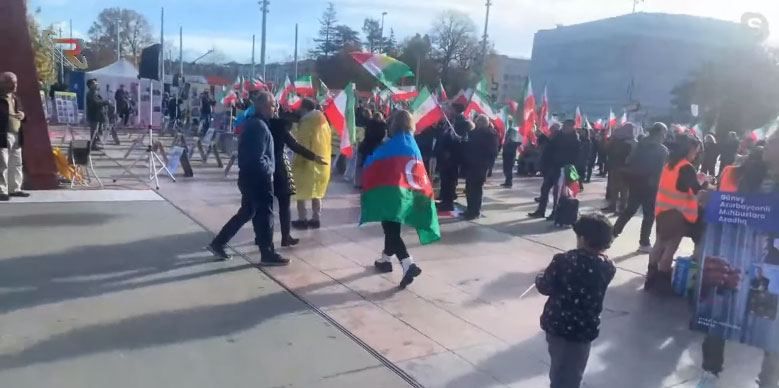 Ethnic Azerbaijanis join Geneva picket in solidarity with Iranian protesters [PHOTO]