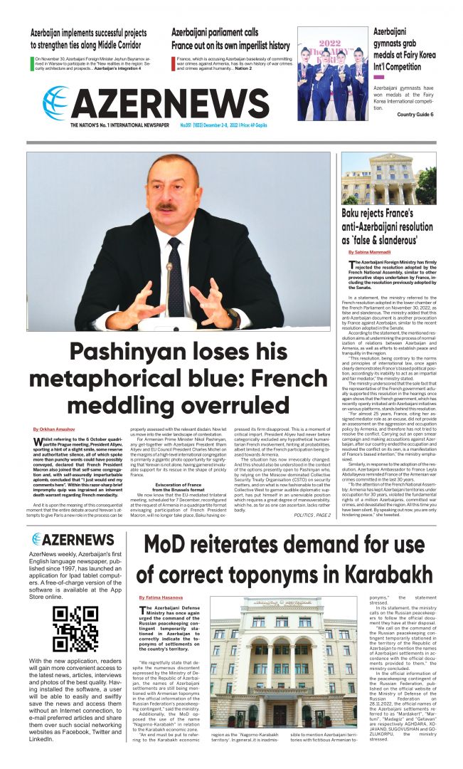 AZERNEWS releases another print issue