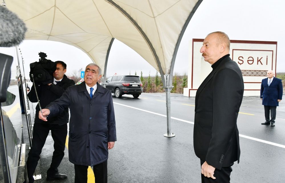 Azerbaijani president inaugurates Oghuz-Shaki highway after reconstruction [PHOTO/VIDEO]