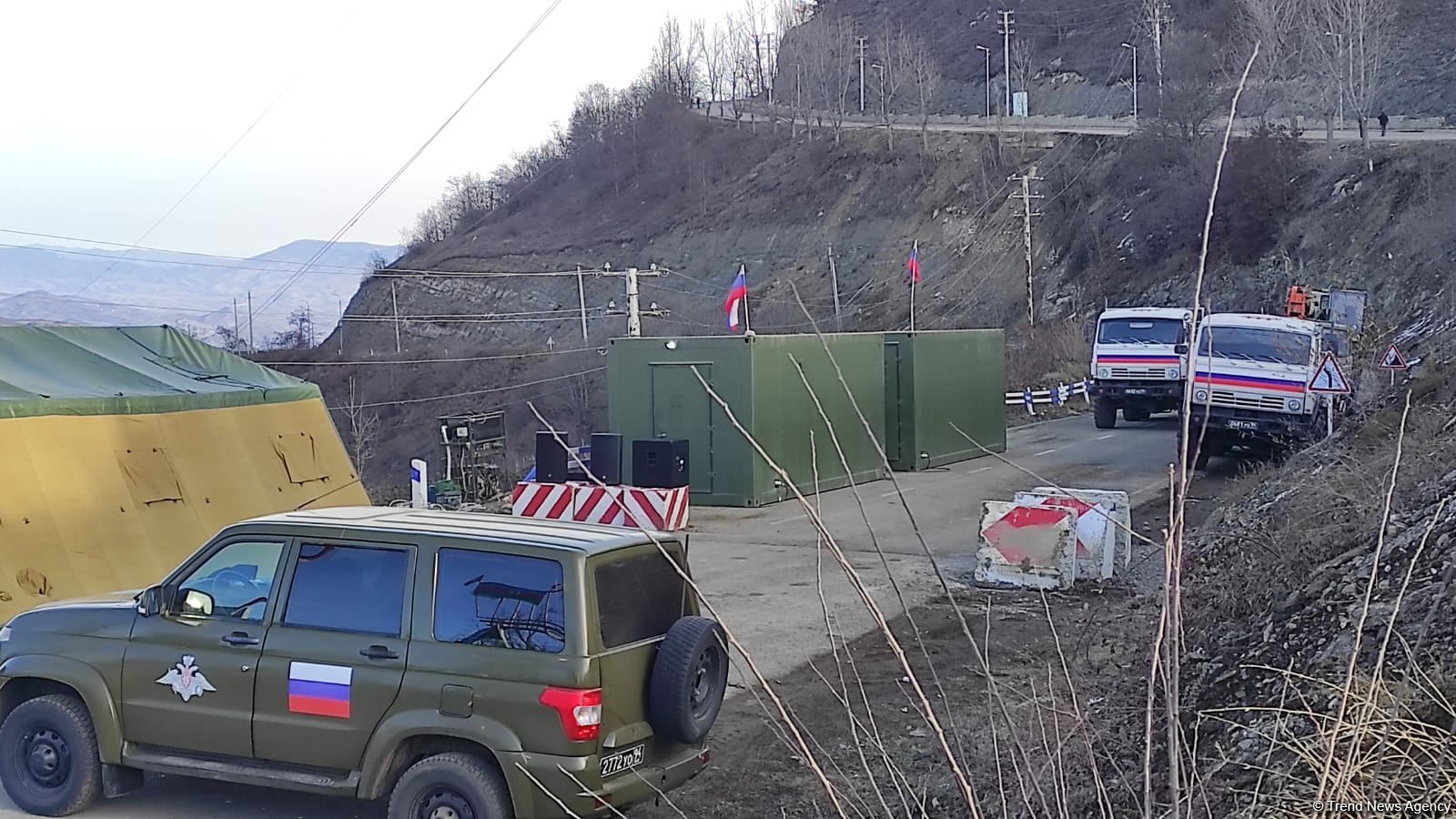 Russian peacekeepers bring speaker system to peaceful rally site in Azerbaijan's Karabakh [PHOTO]