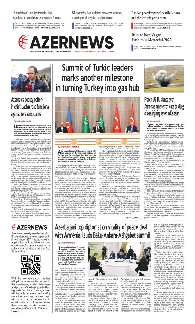 AZERNEWS releases another print issue