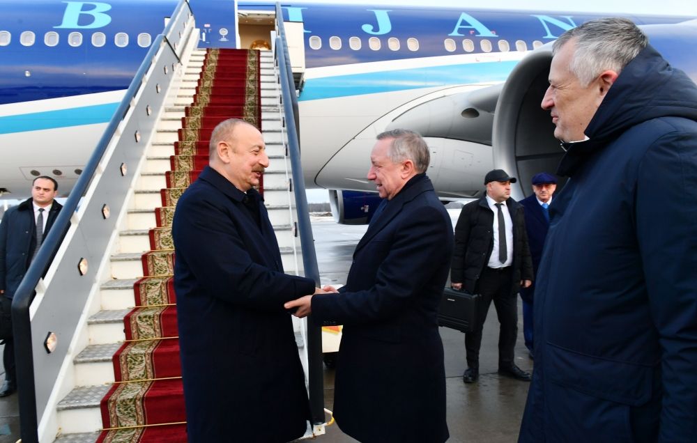 President Ilham Aliyev arrives  in Saint Petersburg for working visit [PHOTO/VIDEO]