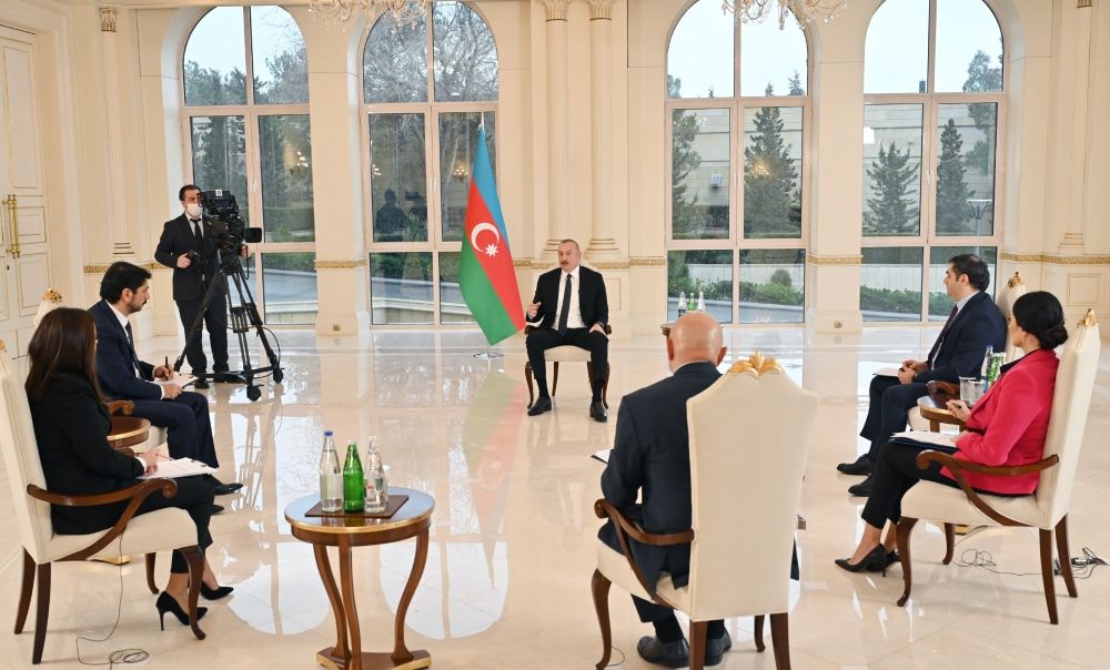 Azerbaijani President Ilham Aliyev gives interview to local TV channels [PHOTO/VIDEO] - Gallery Image