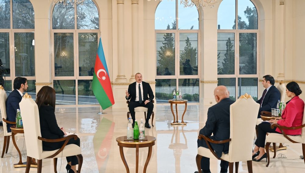 Azerbaijani President Ilham Aliyev gives interview to local TV channels [PHOTO/VIDEO] - Gallery Image