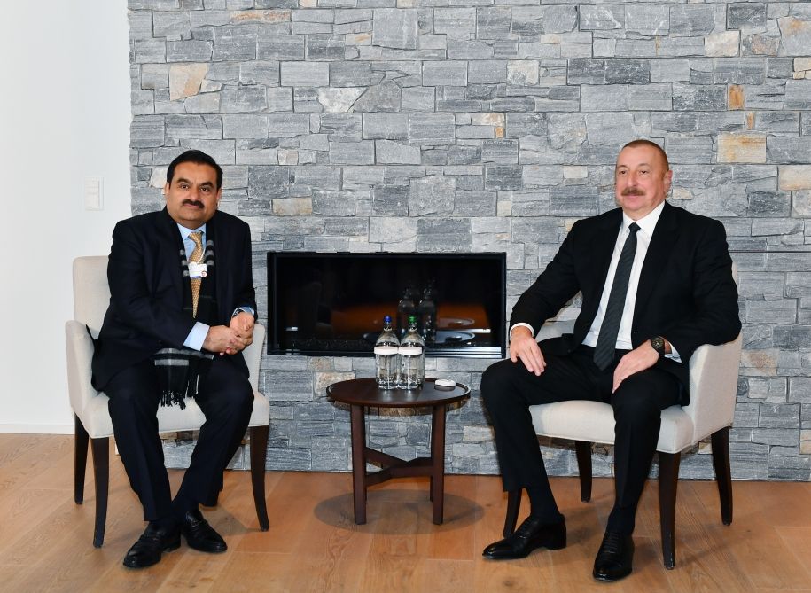 President Ilham Aliyev meets with Founder and Chairman of Adani Group in Davos [UPDATE]