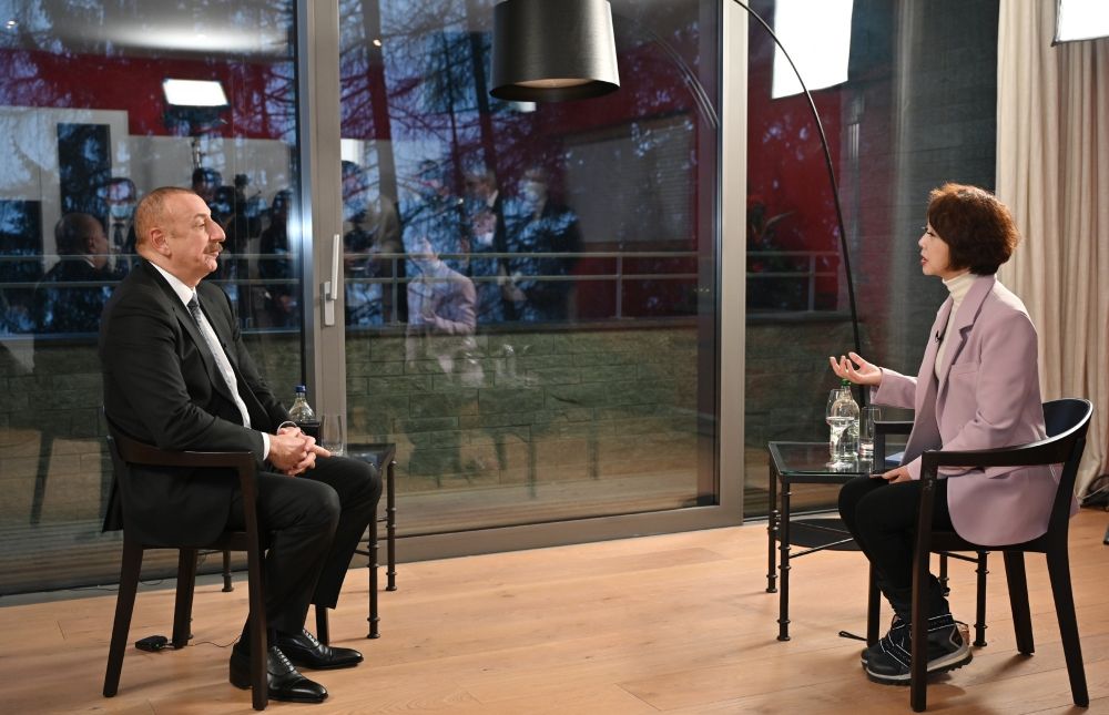 President Ilham Aliyev interviewed by China's CGTN TV channel in Davos [PHOTO/VIDEO]