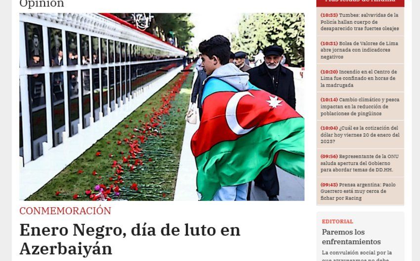 Peruvian media published an article of January 20 tragedy's 33rd anniversary