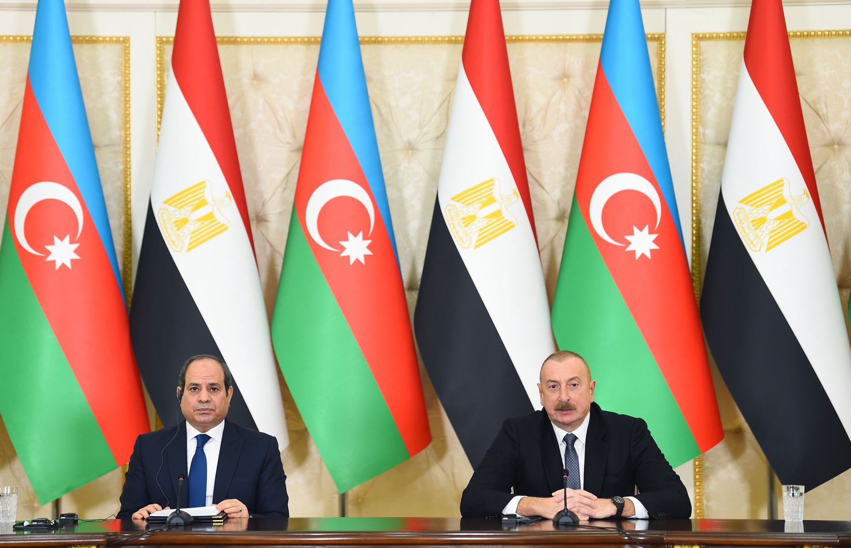 Presidents of Azerbaijan and Egypt make press statements [PHOTO]